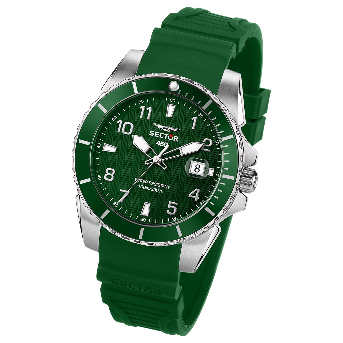 Sector Herren Armbanduhr Analog Silikonarmband grün USE51276004