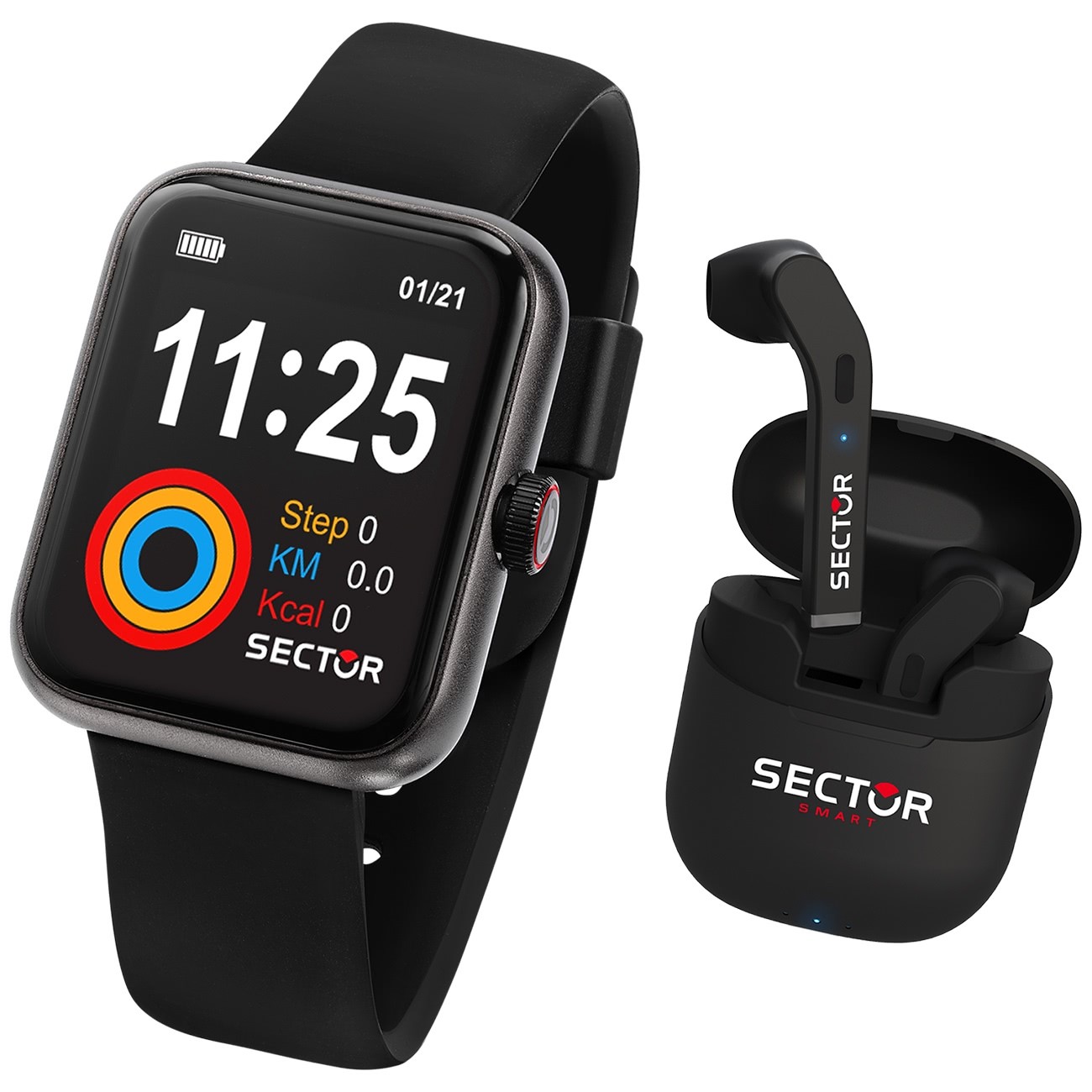 Sector Herren Armbanduhr Analog-Digit Silikonband schwarz USE51282004