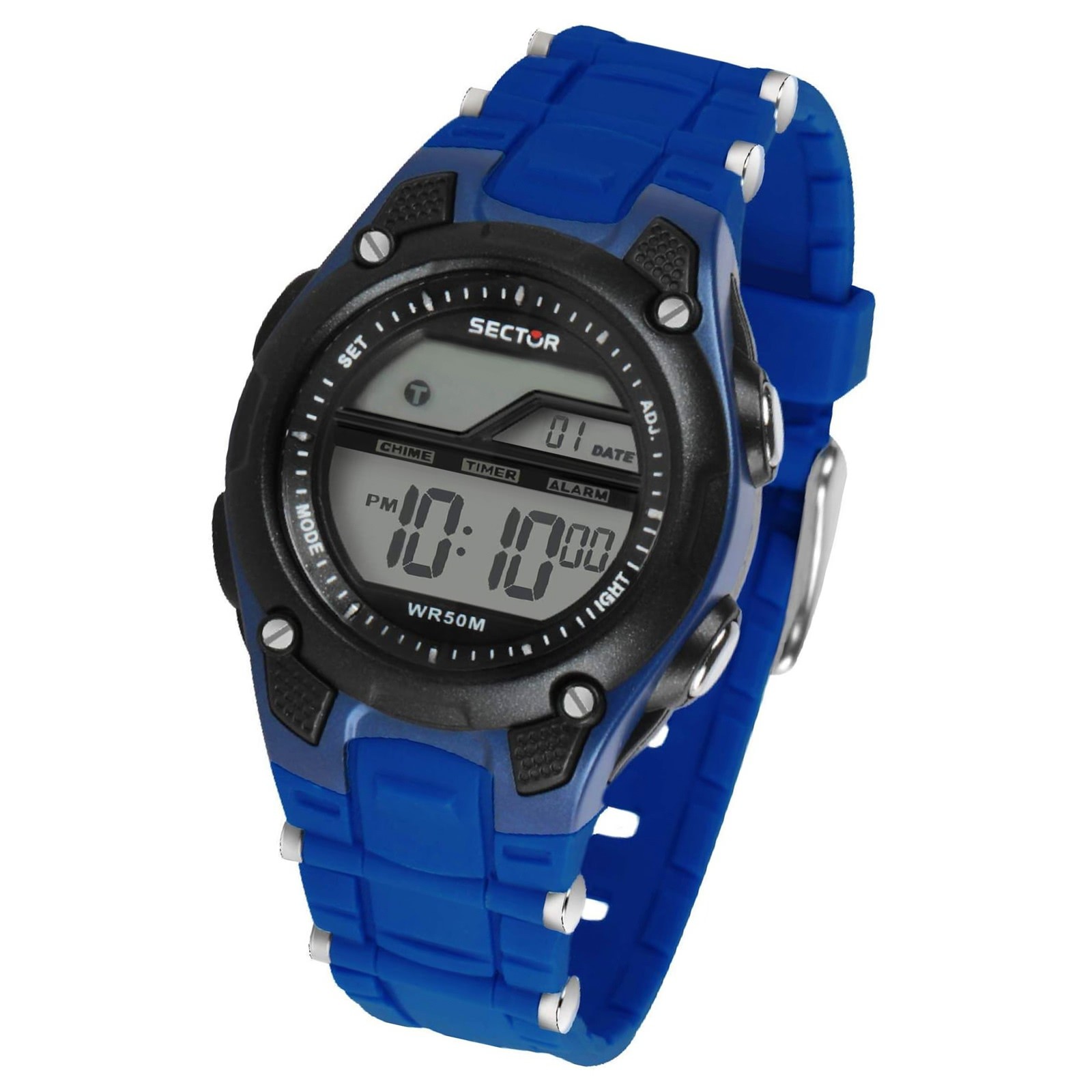 Sector Herren Armbanduhr Digital Kautschukarmband blau USE51510003