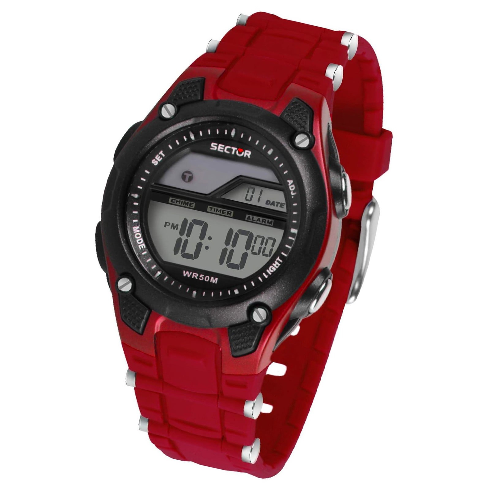 Sector Herren Armbanduhr Digital Kautschukarmband rot USE51510004