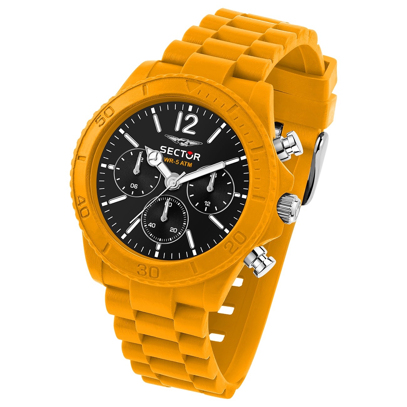 Sector Herren Armbanduhr Multifunktion Silikonband orange USE51549004
