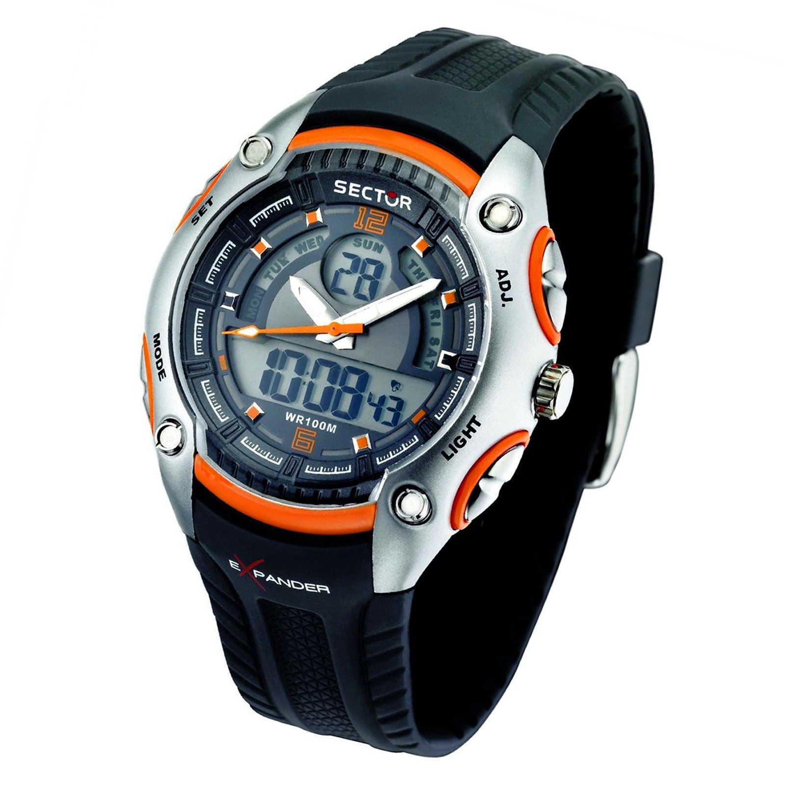 Sector Herren Armbanduhr Digital Kautschukarmband schwarz USE51574004