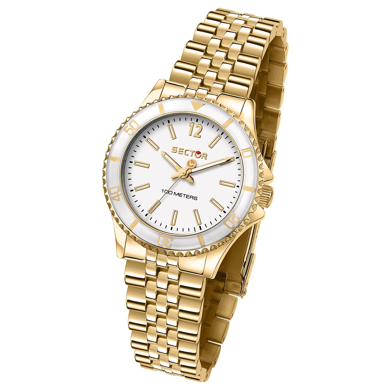 Sector Damen Armbanduhr Analog Edelstahlarmband gold USE53161532