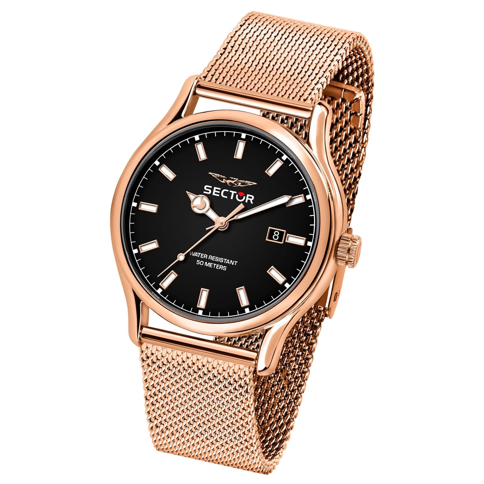 Sector Herren Armbanduhr Analog Edelstahlarmband roségold USE53517020