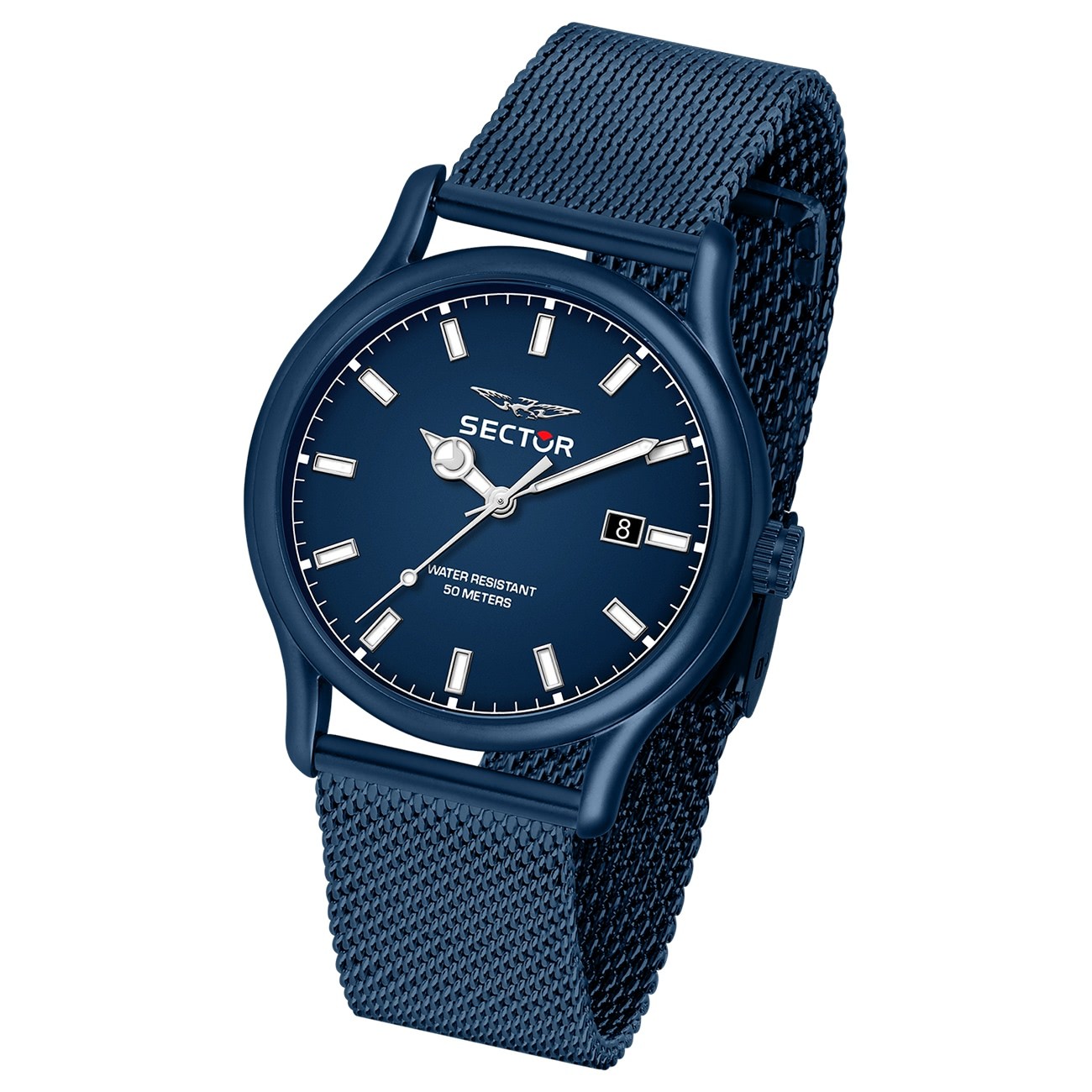 Sector Herren Armbanduhr Analog Edelstahlarmband blau USE53517022