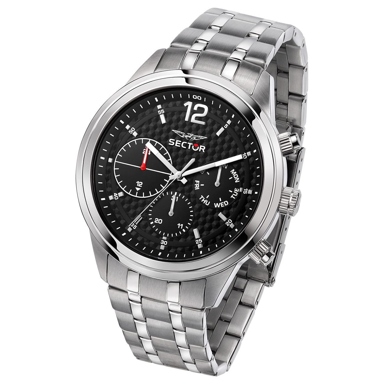 Sector Herren Armbanduhr Multifunkt Edelstahlband silber USE53540007
