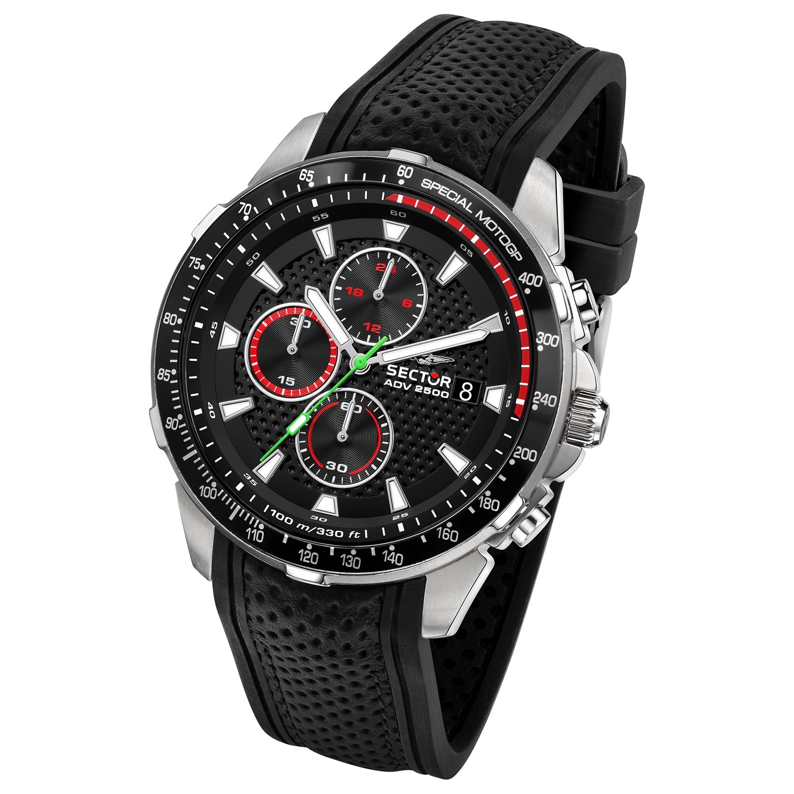 Sector Herren Armbanduhr Chrono Silikonarmband schwarz USE71643003