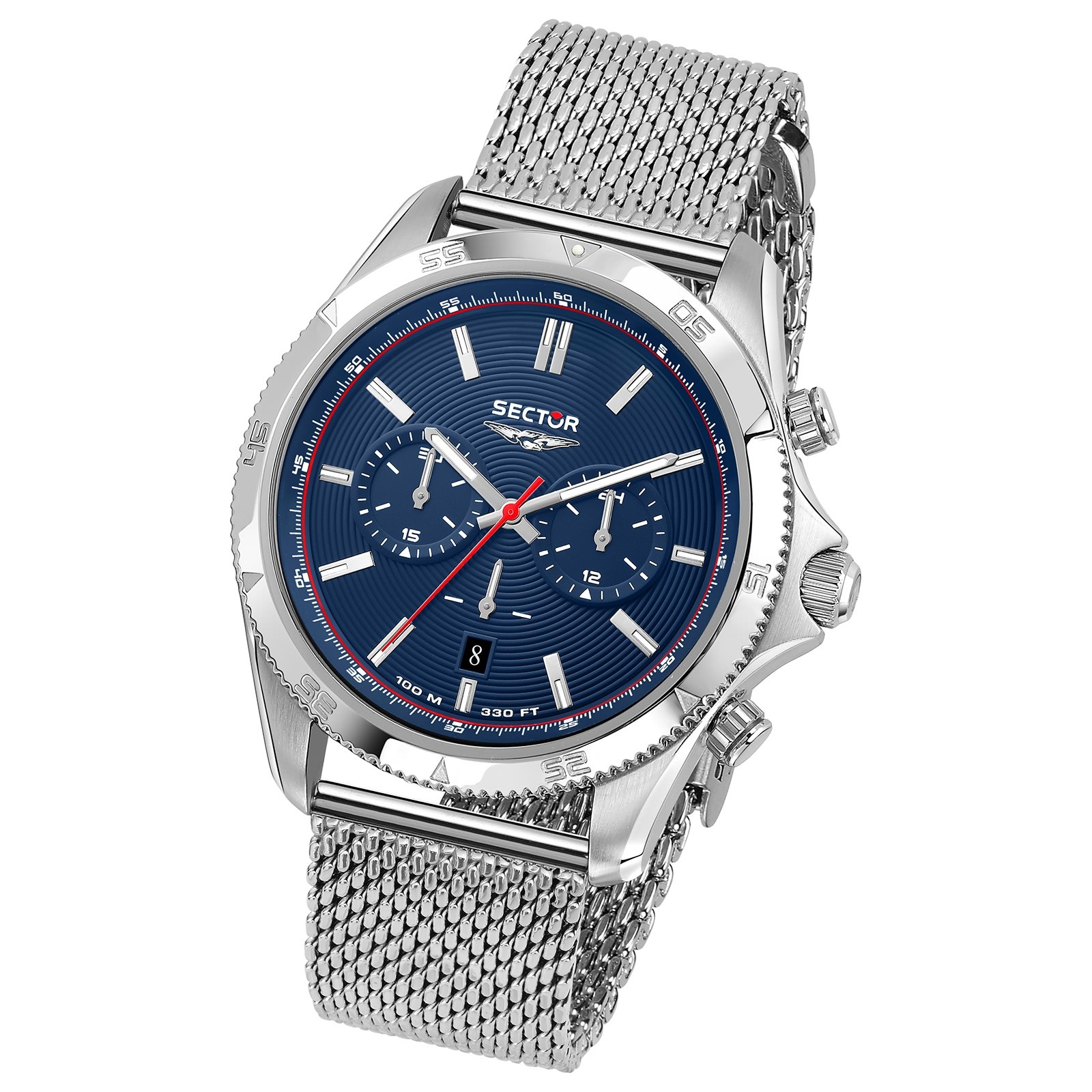 Sector Herren Armbanduhr Chrono Edelstahlarmband silber USE73631006