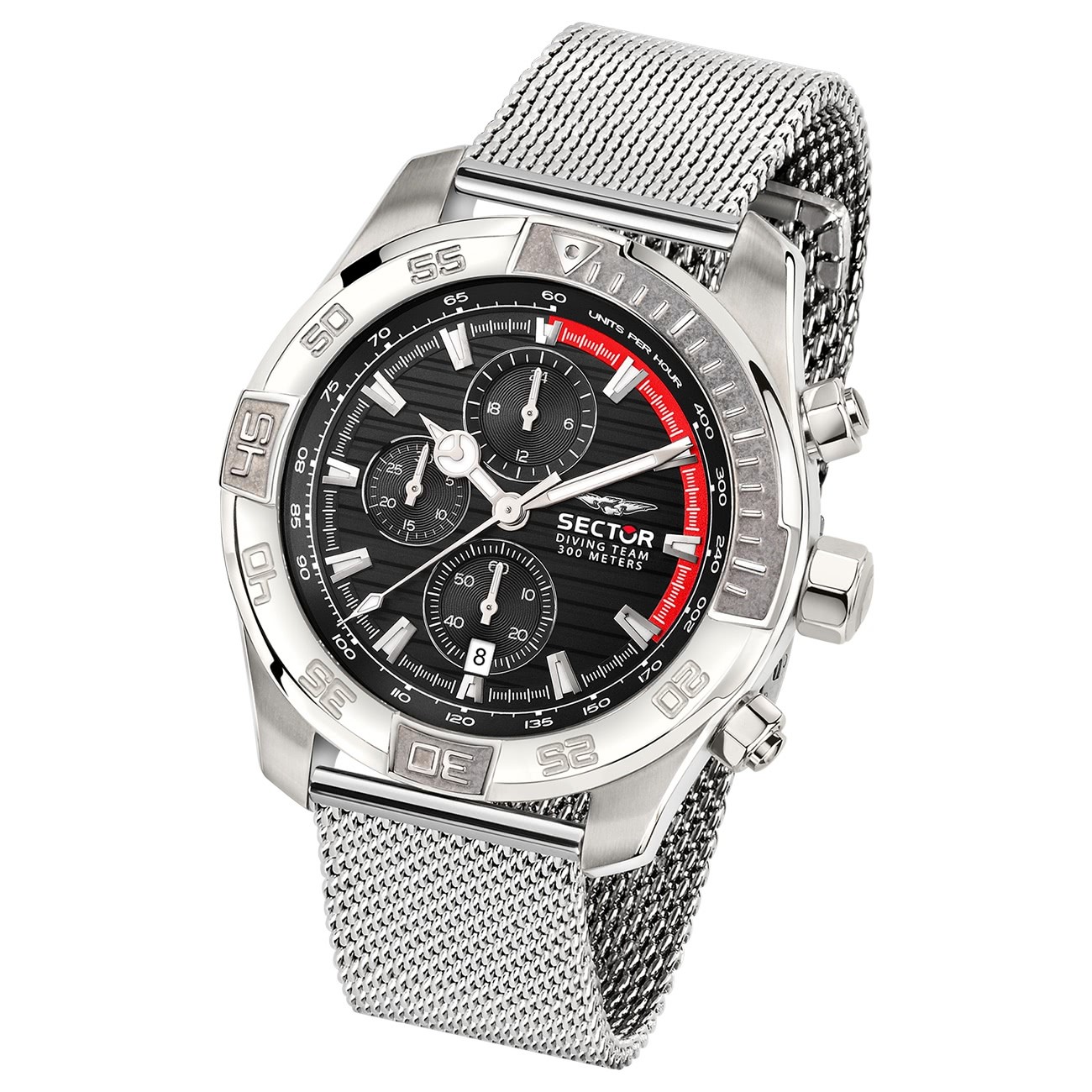 Sector Herren Armbanduhr Chrono Edelstahlarmband silber USE73635005