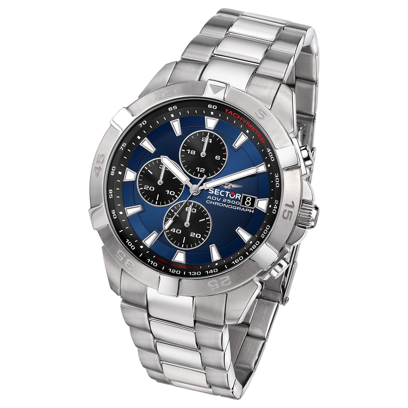 Sector Herren Armbanduhr Chrono Edelstahlarmband silber USE73643004