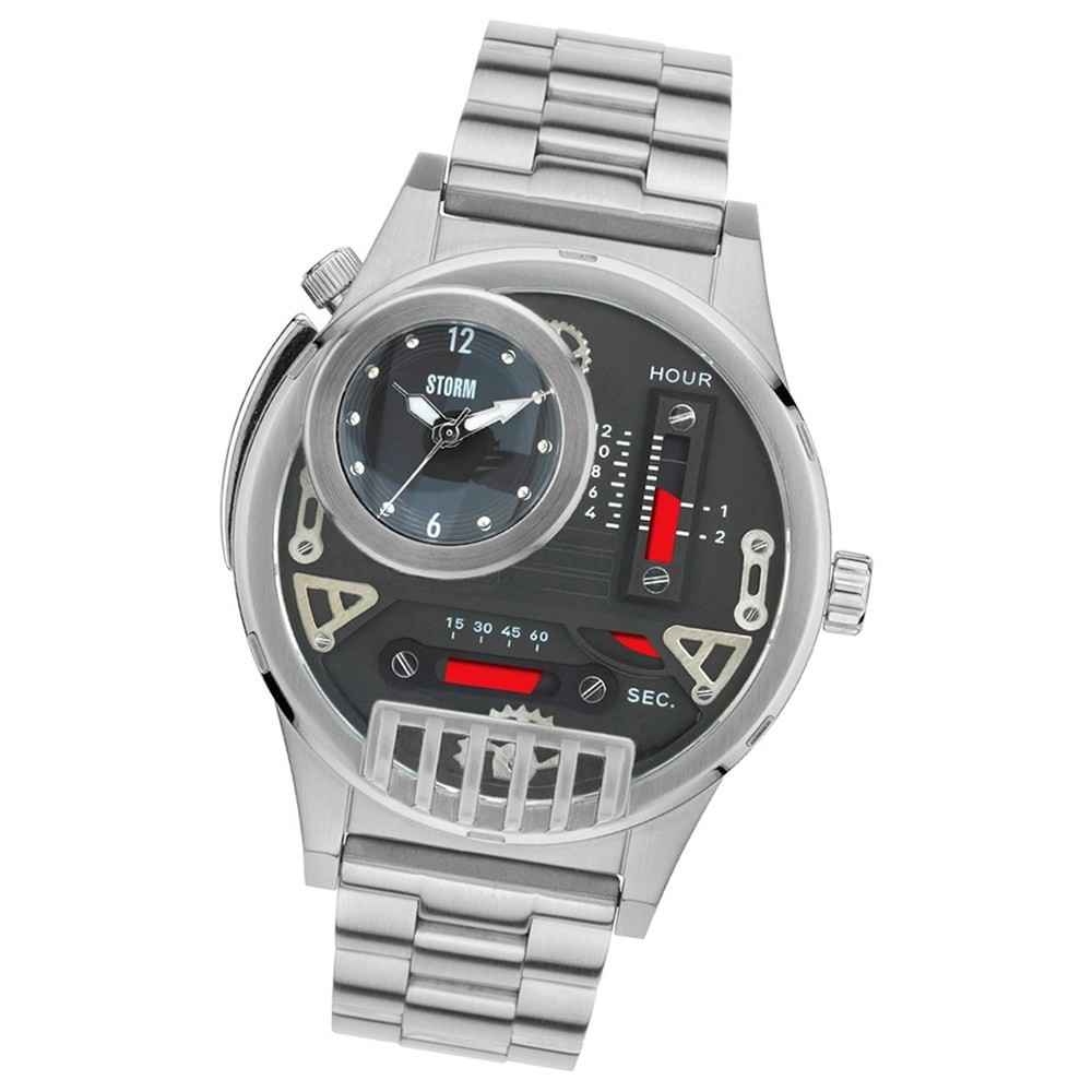 STORM Herrenuhr schwarz Edelstahl Armband Uhr HYDROXIS BLACK UST47237/BK