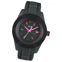 Ene Watch Modell 107 Woman, grau/pink, 42mm, Silikon-Armband UE72579