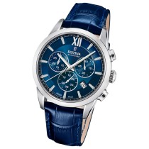 Festina Herrenuhr Leder blau Festina Swiss made Armbanduhr UF20041/2