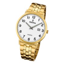 Festina Herren Armbanduhr Klassik F20513/1 Analog Edelstahl gold UF20513/1