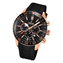 Festina Herren Armbanduhr Keramik F20516/2 Analog Silikon schwarz UF20516/2