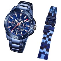 Festina Herrenuhr Edelstahl blau Festina Chrono Bike Armbanduhr UF20643/1