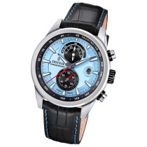 Festina Herrenuhr Timeless Chronograph Armbanduhr Leder schwarz UF20695/2