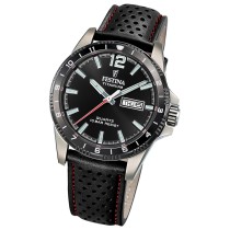 Festina Herrenuhr Titanium Armbanduhr Leder schwarz UF20699/4