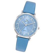 Girl Only GO Damen Armbanduhr Mademoiselle Quarz-Uhr Leder blau UGO699587