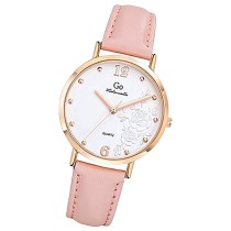 Girl Only GO Damen Armbanduhr Mademoiselle Quarz-Uhr Leder rosa UGO699601
