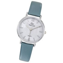 Girl Only GO Damen Armbanduhr Mademoiselle Quarz-Uhr Leder graublau UGO699616