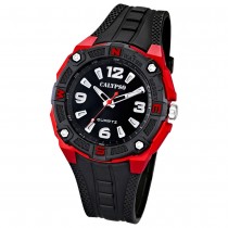 Calypso Herrenuhr Quartz schwarz-rot Analog Uhren Kollektion UK5634/4