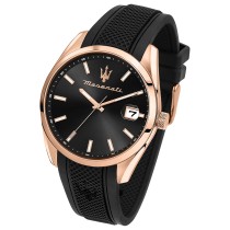 Maserati Herrenuhr Attrazione Analog Silikon schwarz UMAR8851151002