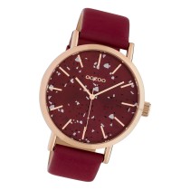 Oozoo Damen Armbanduhr Timepieces Analog Leder weinrot UOC10412