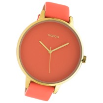 Oozoo Damen Armbanduhr Timepieces Analog Leder pfirsichrosa UOC10572