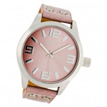 Oozoo Damen-Uhr Timepieces Quarzuhr C1058 Leder-Armband rosa UOC1058A