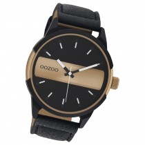Oozoo Herren Armbanduhr Timepieces C11001 Analog Leder schwarz UOC11001