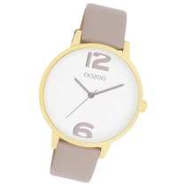 Oozoo Damen Armbanduhr Timepieces Analog Leder taupe braun UOC11236