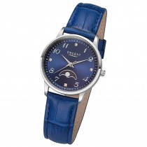 Regent Damen Armbanduhr Analog Lederarmband blau UR2112552