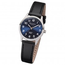Regent Damen-Armbanduhr F-1307 Quarz-Uhr Leder-Armband schwarz UR2113419
