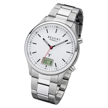 Regent Herren Funkuhr Analog-Digital FR-279 Funk-Uhr Metall silber URBA448