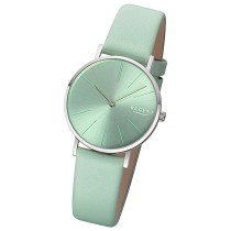 Regent Damenuhr Edelstahl-Armbanduhr Analog Lederarmband URBA889