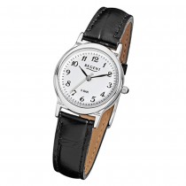 Regent Damen-Armbanduhr F-013 Quarz-Uhr Leder-Armband schwarz URF013