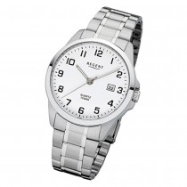 Regent Herren-Armbanduhr 32-F-1009 Quarz-Uhr Edelstahl-Armband silber URF1009