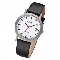 Regent Herren-Armbanduhr 32-F-1108 Quarz-Uhr Titan-Armband schwarz URF1108