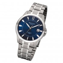 Regent Herren-Armbanduhr 32-F-1111 Quarz-Uhr Titan-Armband silber grau URF1111