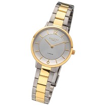 Regent Damen Armbanduhr Analog Metallarmband silber gold URF1340