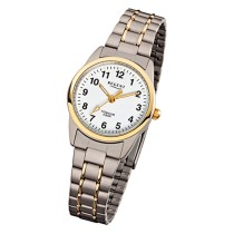 Regent Damen-Armbanduhr - Titan Damenuhren - Quarz silber gold Uhr URF428