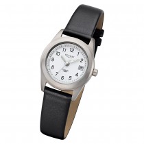 Regent Damen Armbanduhr Analog F-660 Quarz-Uhr Titan schwarz URF660