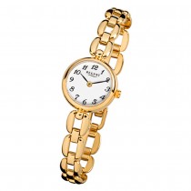 Regent Damen-Armbanduhr F-801 Quarz-Uhr Mini Stahl-Armband gold URF801