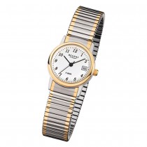 Regent Damen, Herren-Armbanduhr F-889 Quarz-Uhr Stahl-Armband silber gold URF889