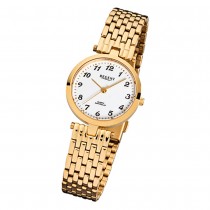Regent Damen-Armbanduhr F-905 Quarz-Uhr Stahl-Armband gold URF905