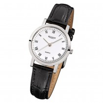 Regent Damen-Armbanduhr F-935 Quarz-Uhr Leder-Armband schwarz URF935