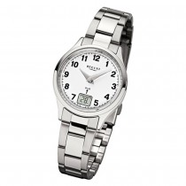 Regent Damen-Armbanduhr 32-FR-193 Funkuhr Edelstahl-Armband silber URFR193