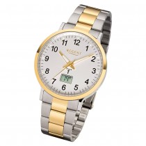 Regent Armbanduhr Analog Digital FR-245 Funk-Uhr Metall silber gold URFR245