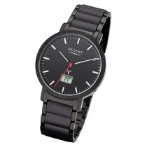 Regent Herren Funkuhr Analog-Digital FR-255 Funk-Uhr Metall schwarz URFR255